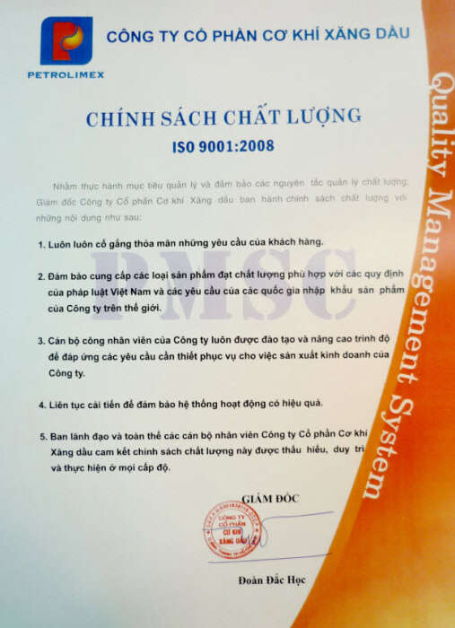 chính sách chất lượng Xe bồn xăng dầu